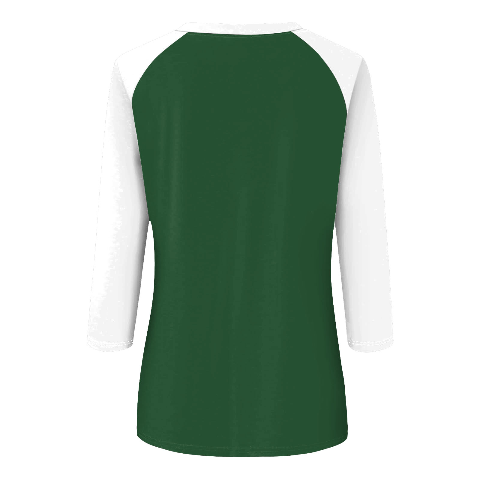 thumbnail image 5 of Camiseta raglán de manga 3/4 para mujer: cuello redondo, estampado informal, versátil para todas las estaciones (S-XXL), 5 of 5